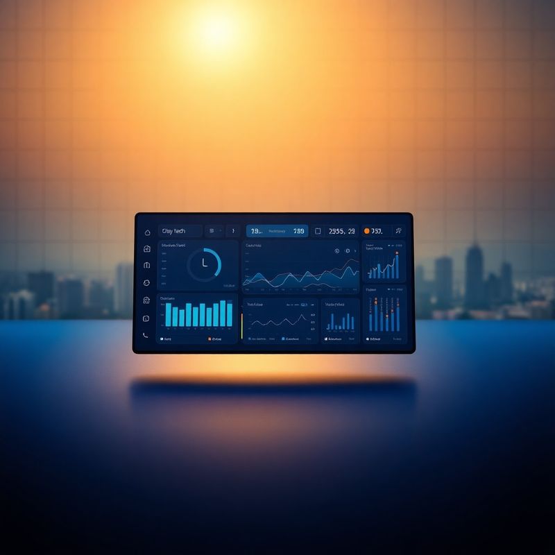 Boutique House product dashboard floating above an ink-blue gradient with Chiang Mai skyline in the distance